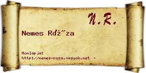 Nemes Róza névjegykártya